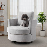 Chifee & Vingol 32" Chenille Swivel Barrel Chair Upholstered Round Chair,Light Grey Chifee & Vingol