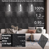 8 Pack Self-Adhesive Soundproof Wall Panels, 12 x 12 x 0.47 In Sound Proof Foam Panels for Walls, 1.2lb/ft³ High Density, Thicker 0.47in, Acoustic Panels, Noise Dampening Panels Studio Black BSHEAD