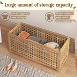 Gashell Bench with Storage, Acacia Laundry Hamper with Seat, Storage Benches with Seating for Entryway, Living Room, Bedroom, Bathroom (15.7x38.6x17.7in) Gashell
