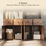 IRONCK 78.7" Bookcase with 4 Drawers and 4 Doors, 6 Tier Large Bookshelf with Storage, Floor Standing Display Storage Shelves, Tall Storage Cabinet for Living Room (Rustic Brown) IRONCK