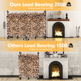 nalone 8FT Outdoor Firewood Rack with Cover&Carry Bag Heavy Duty Square Strong Stand Rack with Waterproof Cover for Fireplace Fire Pits Wood Pile Storage Holder Lumber Rack nalone