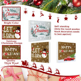 3 Pieces Christmas Tiered Tray Wood Signs Farmhouse Tray Decor Wooden Table Sign Christmas Inspired for Xmas Party Home Crafts Decorations DIY Decor Rustic Mini Wood Kitchen Signs Jetec