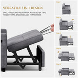 YITAHOME 55" Convertible Sofa Bed, 3-in-1 Sleeper Sofa with Pull-Out Bed, Cat-Scratch-Proof Futon Couch with 5-Levels Reclining Backrest, USB and Side Pocket, Modern Loveseat for Living Room, Grey YITAHOME