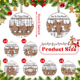 Shellwei 24 Pcs Christmas Nativity Story Wooden Ornaments Set Bulk Christian Music Sheet Nativity Ornament Nativity Scene Hanging Ornaments Xmas Tree Ornaments Religious Gift for Family(Delicate) Shellwei