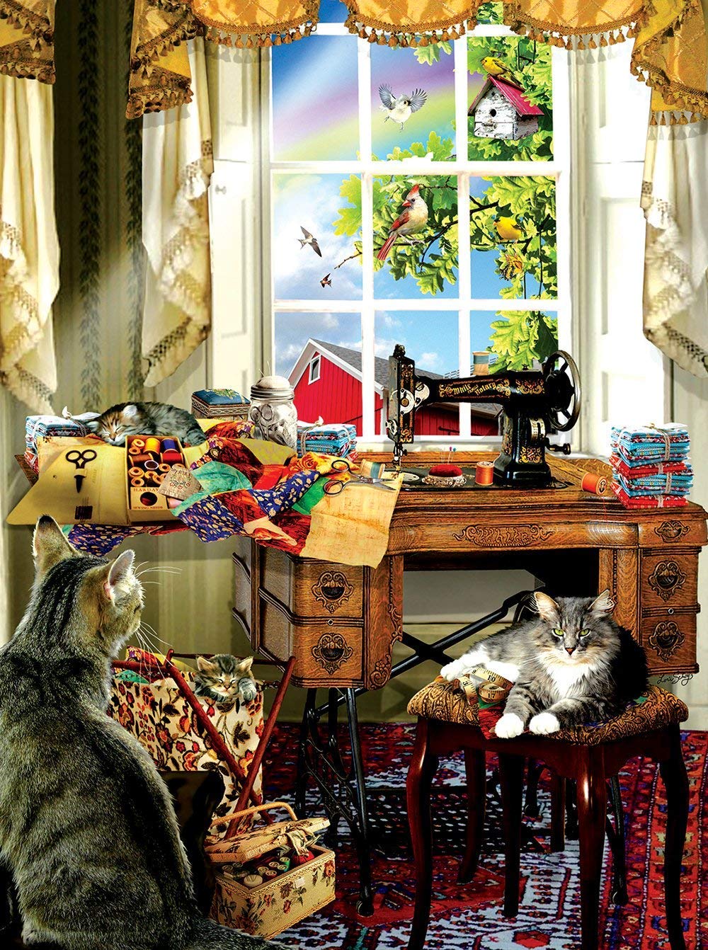 SUNSOUT INC - The Sewing Room - 1000 pc Jigsaw Puzzle by Artist: Lori Schory - Finished Size 20" x 27" - MPN# 34983 SunsOut