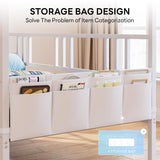 LIKIMIO Daybed with Pop Up Trundle, House Metal Twin Bed Frame with Bedside Storage,Sofa Day Bed for Living Room, Bedroom and Guest Room,White LIKIMIO