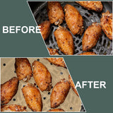 200pcs Air Fryer Parchment Paper Disposable Liner 8.5inch, Premium Perforated for Air Fryer, Streamer, Pans, No Burn, Easy Cleanup (Brown) SyeiouC