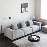 Acanva Luxury Modular Sectional Living Room Sofa Set, Modern Minimalist Style Couch with Ottoman and Chaise, L-Shape, Chenille Grey Acanva