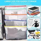24pcs Mesh Zipper Pouch File Bags Puzzle Storage Bags, A4 13x9 Inches Large Reusable Zipper Pouches for Organizing Classroom Board Game Organization YOPCDJ