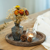Romadedi Rustic Wooden Tray Candle Holder - Small Wood Decorative Plate Pillar Candle Tray for Farmhouse Kitchen Countertop Bathroom Coffee Table Organizer Home Decor Wedding Centerpiece, 11inch Romadedi