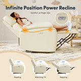 FLEXISPOT X3 Power Recliner Chair, Adjustable Electric Recliner with USB Port, Thick Cushion & Padded Back, Comfortable Faux Leather Chair for Adults, Living Room, Nursery, Home Theater (White) FLEXISPOT
