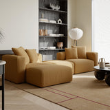 Acanva Corduroy Convertible Modular L Shaped Sectional Sofa, 4 Seater Free Combination Corner Couch, Convertible to DayBed, Wide Loveseat with Moveable Ottomans for Small Spaces, Sleeper Bed, Yellow Acanva