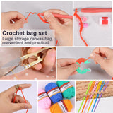XSEINO Crochet Kit with Step-by-Step Video Tutorials，Premium Bundle Includes 12 Roll x50Yard Acrylic Yarn Balls, 12 Crochet Hooks, Crochet Bag and All Accessories Kit, Crochet Kit for Beginners XSEINO