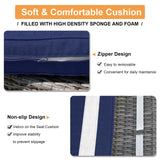 Super Patio Outdoor Patio Furniture Set, 5 Piece PE Wicker Outdoor Sectional Sofa Set, Rattan Patio Conversation Set with Cushions and Coffee Table for Garden, Backyard, Porch, Navy Blue Super Patio
