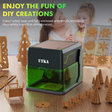UTKA A1 10W Mini Laser Engraver with Cemera,3.93 * 3.93inch Portable Laser Engraver and Cutter Machine for Wood,Paper,Plastic,Leather,Cloth,Food,Painted Metal, Laser Class 1 UTKA