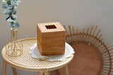 Rattan Tissue Box Cover Square, Hand Woven Wicker Tissue Holder, 5.5 x 5.5 X 5.7 inch, Natural YANGQIHOME