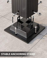 Garvee 10x13 Ft Outdoor Retractable Pergola with Canopy and Side Mesh Screen, Upgraded Gray Post Aluminum Pergola, Modern Pavilion for Backyard, Patio, Porch, Grape Trellis, Blue + White Garvee