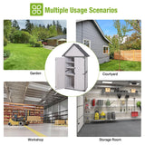 Sheds Outdoor Storage, Wooden Garden Shed with All Around Strong Metal Frame, Large Tool Shed with Floor and Adjustable Shelves, for Backyard Garden Patio Lawn(White) Joyqinchen