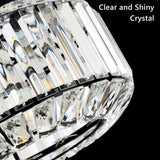 eyassi Crystal Semi Flush Mount Ceiling Light, Black Kitchen Lighting Fixtures Ceiling, Modern Bedroom Chandelier Living Room Light Fixtures Ceiling Mount, Bathroom Ceiling Light for Entryway Hallway eyassi