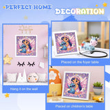 Gearock Small Diamond Art Kits with Frame - Easy DIY Cute Big Gem Painting Kits for Adults Beginners Cartoon Lovers Halloween Christmas Birthday Gifts, 7x7 Inch Gearock