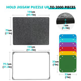 Becko US 2000 Piece Foldable Puzzle Board with 6 Colorful Trays & TPU Cover, Portable & Lightweight Puzzle Table, Puzzle Mat with Auxiliary Lines for Puzzle Storage, for 2000 1500 1000 Piece Puzzles Becko US