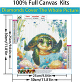 ARPADAMO Diamond Art Kits for Adults,5D Sea Turtles Diamond Painting DIY Flower Diamond Art Diamond Painting Kits for Adult,Round Full Drill Diamonds, Diamond Art Kits for Home Decor-12x12inch ARPADAMO