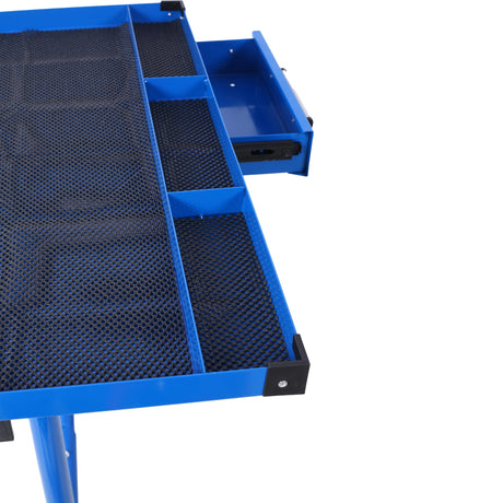 Adjustable Tear Down Work Table with Drawer, Rolling Workbench Work Table for Garages, Repair Shops, DIY, Portable 2.5" Swivel Casters, 220 Pound Capacity, Rubber Corners, Heavy Duty Steel (Blue, /) Generic