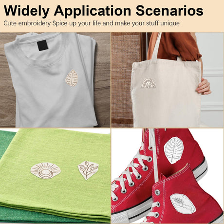 Lewtemi 50 Pcs Water Soluble Wash Away Embroidery Patterns Water Soluble Stabilizer for Embroidery Paper Stabilizers Christmas Craft for Hand Sewing Lover Lewtemi