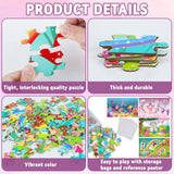 4 Packs 100Pcs Transportation Puzzles for Kids Ages 4-6 Construction Vehicle Jigsaw Puzzles Xmas Party Supplies Traffic Car Toddlers Puzzle Brain Teaser Game Gift for Boys Girls ZOIIWA