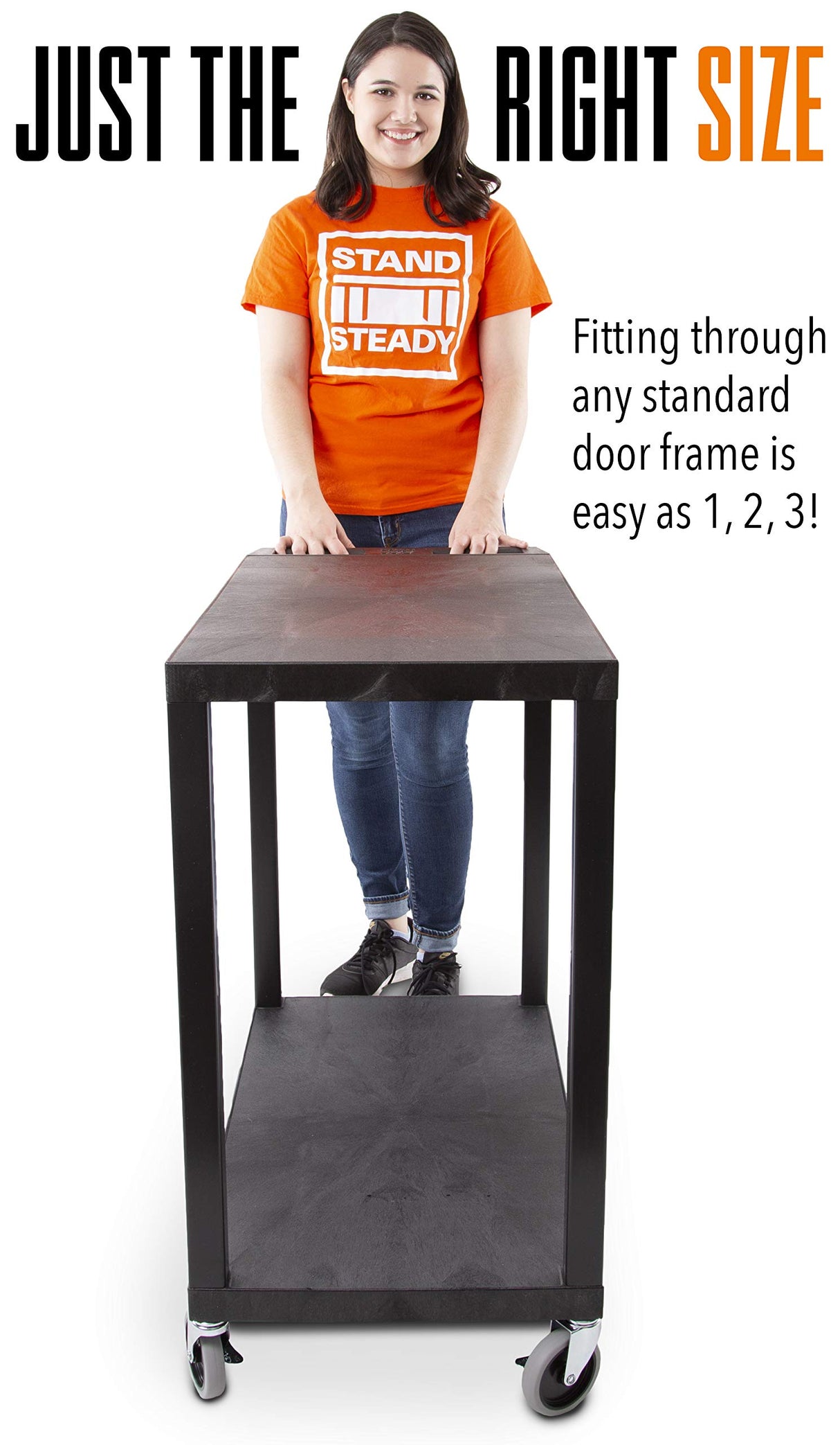 Original Tubstr - Flat Top Utility Cart - Heavy Duty, Supports up to 200 lbs - Flat Shelf Multipurpose Cart Perfect for Home, Garage, Catering, Stand Steady