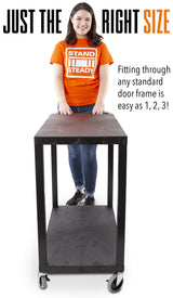 Original Tubstr - Flat Top Utility Cart - Heavy Duty, Supports up to 200 lbs - Flat Shelf Multipurpose Cart Perfect for Home, Garage, Catering, Stand Steady