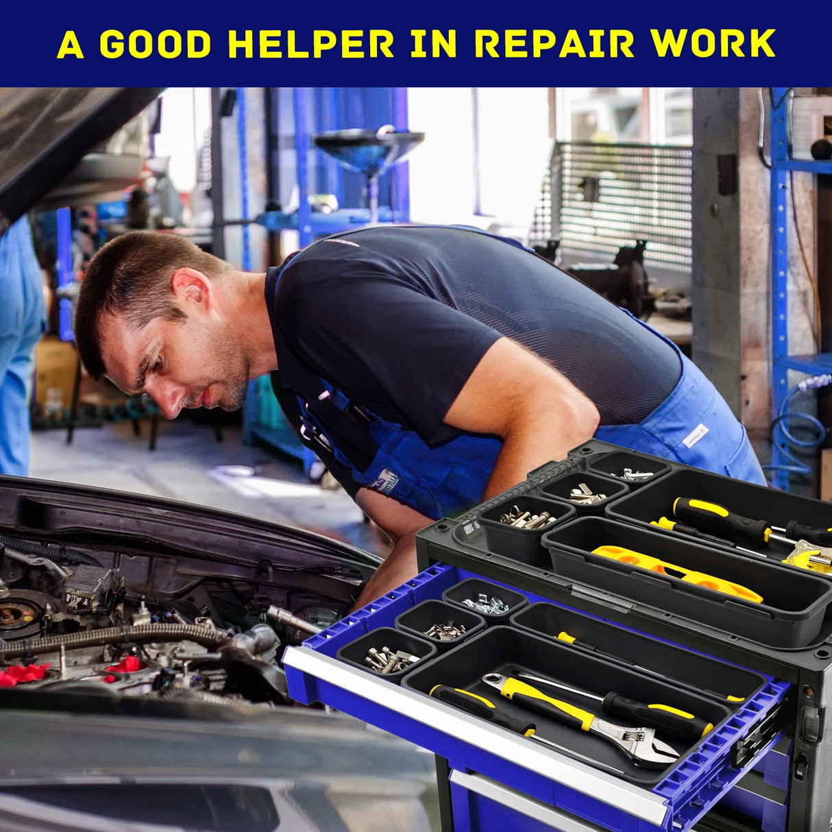 Vexercisehoop Tool Box Organizer, Tool Drawer Organizer Tray Divider, Toolbox Organization, Garage Tool Organizers and Storage, Tool Box Accessories Vexercisehoop