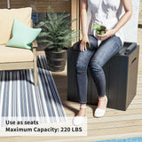 Greesum 31 Gallon Resin Deck Box All Weather Outdoor Storage Boxes for Patio Furniture Set,Outdoor Toys,Garden Tools,Black Greesum