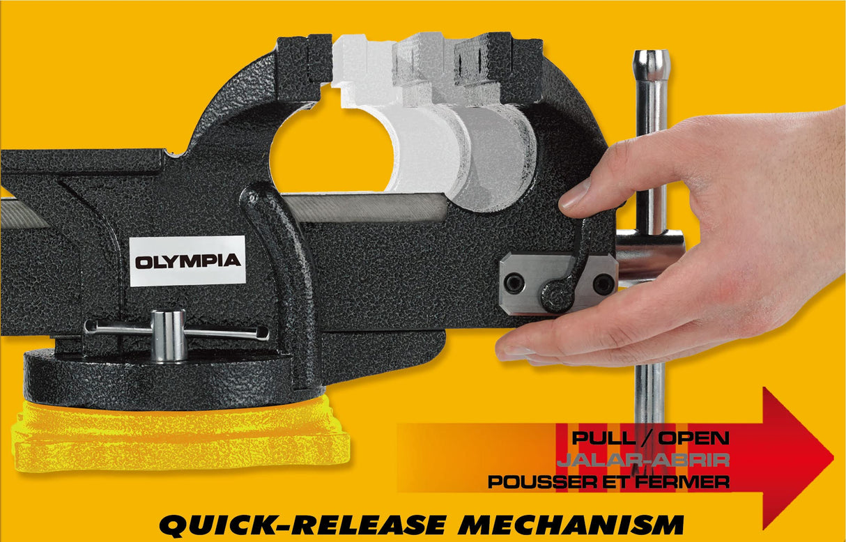 Olympia Tools 38-647 6in One-Hand Operation Quick Release Bench Vise Olympia Tools