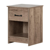 South Shore Tassio 1-Drawer Nightstand-Weathered Oak South Shore