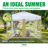 Acepic Gazebo Universal Replacement Mosquito Netting,10' x 10' Outdoor Mesh Netting Screen 4-Panel Sidewall with Zipper for Patio, Canopy, Garden and Backyard,(4PCS Mosquito Net Only,Khaki) Acepic