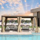 Domi 12x20FT Louvered Pergola, Aluminum Outdoor Pergola, Patio Pergola with Adjustable Roof, Metal Pergola Gazebo with Mosquito Netting for Patio, Backyard, Deck, Garden, Lawns, Gray domi outdoor living