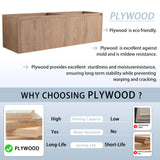 60" Floating Bathroom Vanity,60 Inch Bathroom Vanity Without Top Sink,Modern Floating Vanity Cabinet,Brown Wall Mounted Cabinet with Soft Closing Doors,Plywood(Sink Basin Not Included) WoodArtSupply