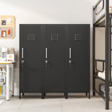 PAOFIN 47" Metal Storage Locker, Lockable Employees Metal Locker with Door and Adjustable Shelves, Steel Locker for Home, School, Office, Gym (Black) PAOFIN