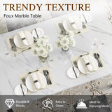 Hooseng Dining Table Set for 4, Faux Marble Small Kitchen Table Chairs Set of 4 with Luxurious Button Tufted Dinner Chairs for Kitchen and Dining Hooseng