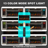 Unineo 75 Inch Electric Fireplace TV Stand, 3- Side Glass LED Modern Media Entertainment Center Console Table for TVs up to 80/85 Inch w/Adjustable Flame, 40’’ Fireplace, Highboy, Gray Wash Unineo