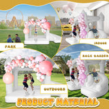 AKSPORT White Bounce House Inflatable Jumping Castle with Slide & Air Blower for Kids, Wedding & Birthday Parties, 17 * 11 * 10FT AKSPORT