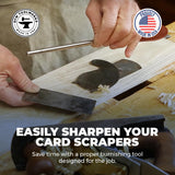 DFM Tool Works Cabinet Scraper Burnisher Tool - with Hard Maple Handle and Super Hard High Speed Steel Rod - Ideal for Card Scraper Burnishing and Woodworking Applications - Made in USA DFM Tool Works