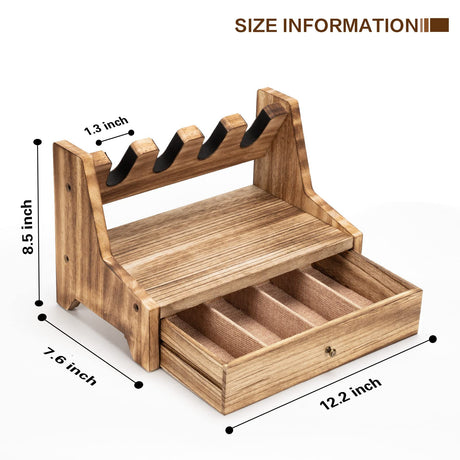 DGWJSU Pistol Rack Gun Safe, Real Wood Handgun Rack Holder for Gun Cabinet Accessories, Rustic Style Gun Rack Organizer for Nightstand, Gifts for Men DGWJSU
