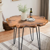 HOEGMST 27.5 Inch Live Edge Side Table, Wood Freeform Small End Table with Waterproof Surface, Rustic Accent Table Unique for Living Room, Bedroom, Home HOEGMST