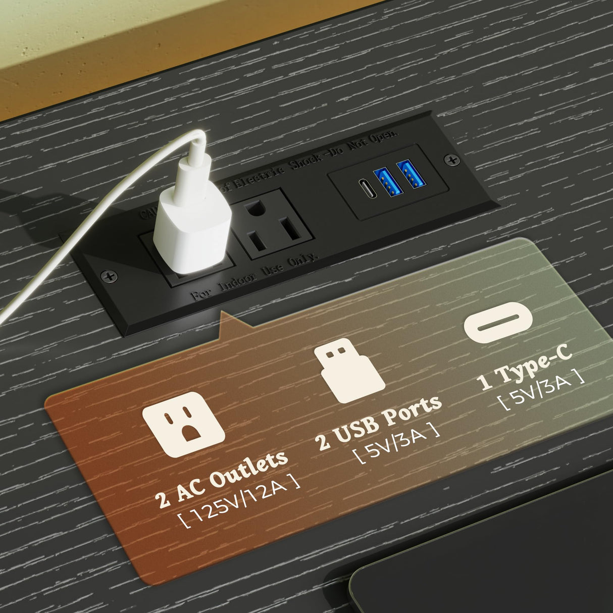 Huuger Dresser for Bedroom with Power Outlets and LED Lights, 7 Drawers TV Stand Dresser for 55 Inch TV, 47 Inches TV Console with Open Shelf, Wide Black Dresser, PU Leather, for Bedroom Huuger