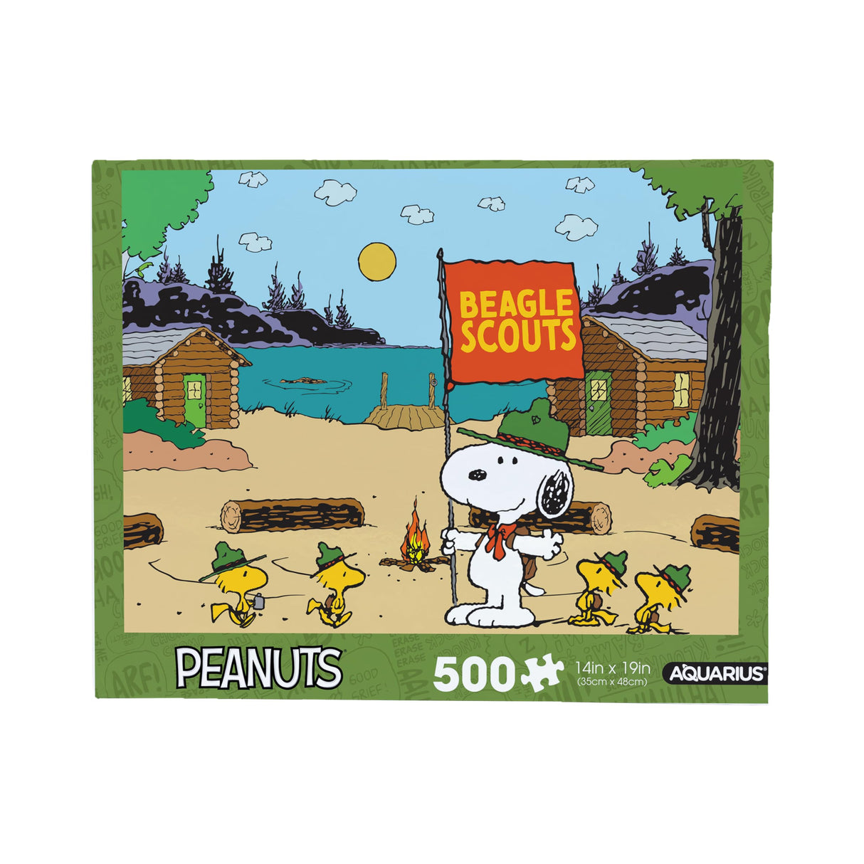 AQUARIUS Snoopy Camp Beagle Scouts 500pc Puzzle (500 Piece Jigsaw Puzzle) - Glare Free - Precision Fit - Officially Licensed Peanuts Merchandise & Collectibles - 14x19 Inches AQUARIUS