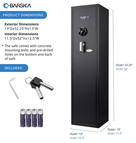 Barska Quick and Easy Dual Access Digital Biometric Fingerprint & Keypad Code Rifle Firearm and Long Gun Safe for Home - 11 Position BARSKA
