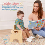 ECR4Kids Stackable Wooden Toddler Chair, 6in, Kids Furniture, Natural, 2-Pack ECR4Kids