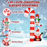 8 FT Christmas Inflatables Santa Claus Snowman Penguin with Candy Cane Outdoor Decoration Built-in LED Lights Cute Blow Up Christmas Decor for Xmas Party Holiday Yard Patiobay